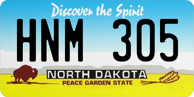 ND license plate HNM305