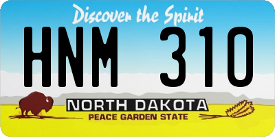 ND license plate HNM310