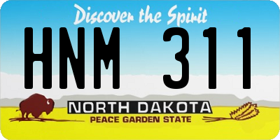 ND license plate HNM311