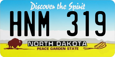 ND license plate HNM319