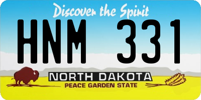 ND license plate HNM331