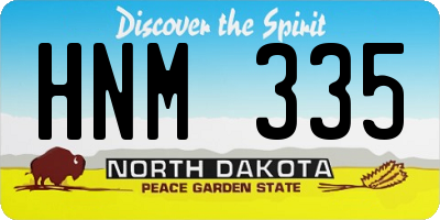 ND license plate HNM335