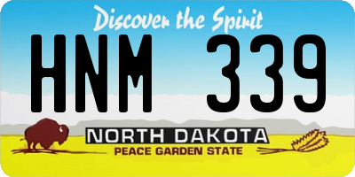ND license plate HNM339