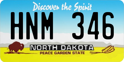ND license plate HNM346
