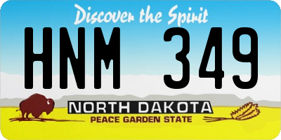 ND license plate HNM349