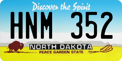 ND license plate HNM352