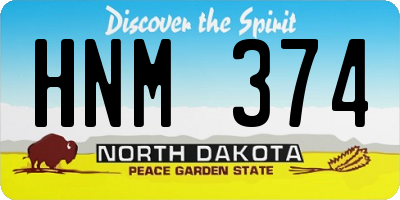 ND license plate HNM374
