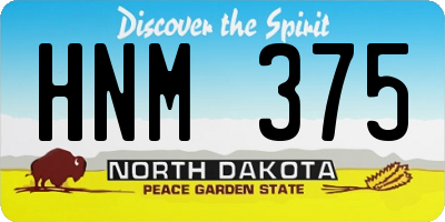 ND license plate HNM375