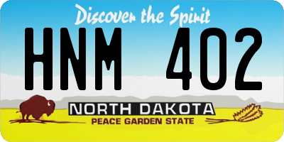 ND license plate HNM402