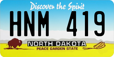 ND license plate HNM419