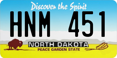 ND license plate HNM451