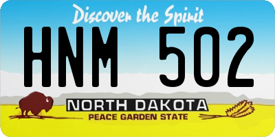 ND license plate HNM502