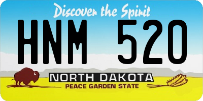 ND license plate HNM520