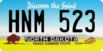 ND license plate HNM523