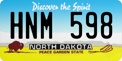 ND license plate HNM598