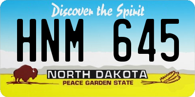 ND license plate HNM645