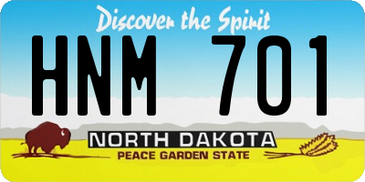 ND license plate HNM701