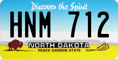 ND license plate HNM712