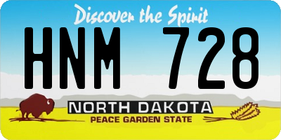 ND license plate HNM728
