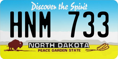 ND license plate HNM733