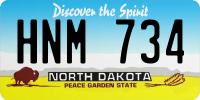 ND license plate HNM734