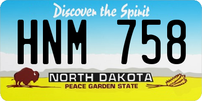 ND license plate HNM758
