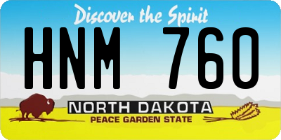 ND license plate HNM760