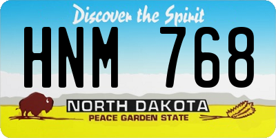 ND license plate HNM768