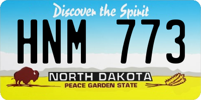 ND license plate HNM773