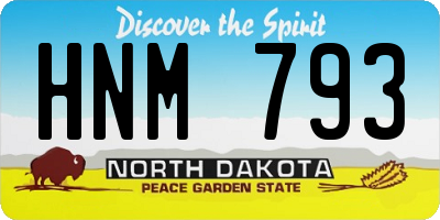ND license plate HNM793