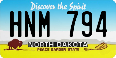 ND license plate HNM794