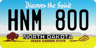 ND license plate HNM800