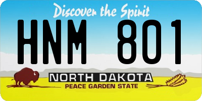 ND license plate HNM801