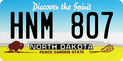 ND license plate HNM807