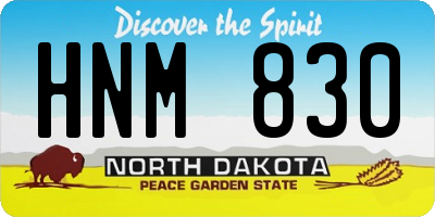 ND license plate HNM830