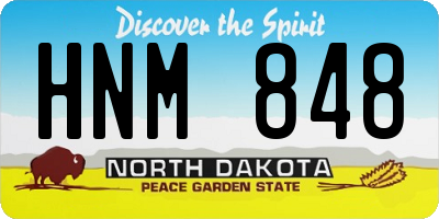 ND license plate HNM848