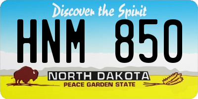 ND license plate HNM850