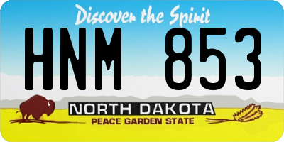 ND license plate HNM853