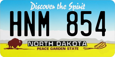 ND license plate HNM854