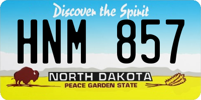 ND license plate HNM857
