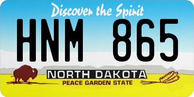 ND license plate HNM865