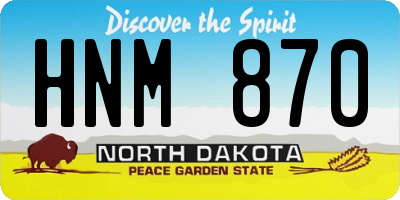 ND license plate HNM870