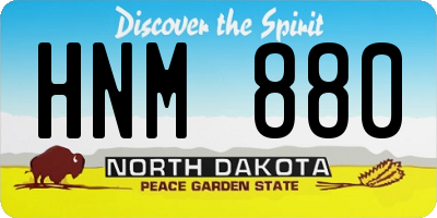 ND license plate HNM880