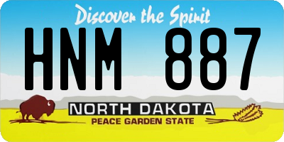 ND license plate HNM887
