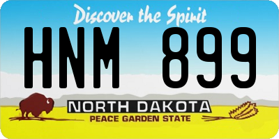 ND license plate HNM899