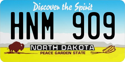 ND license plate HNM909