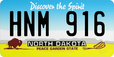 ND license plate HNM916