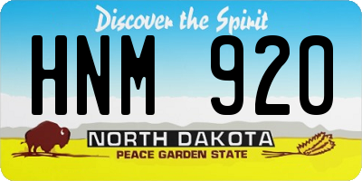 ND license plate HNM920