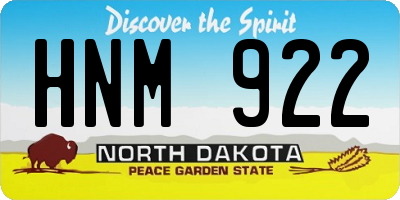 ND license plate HNM922