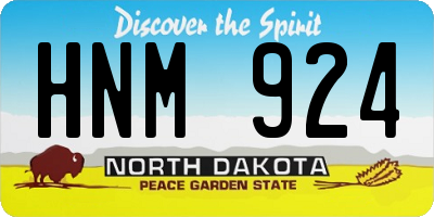 ND license plate HNM924